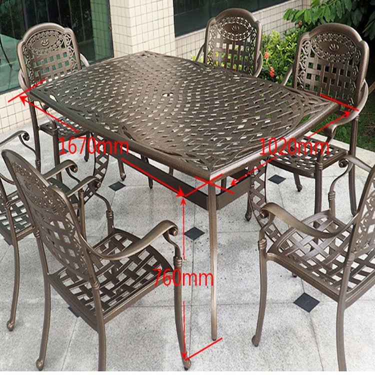 Professional Outdoor Furniture Factory Cast Aluminum Garden Set, Patio Dining Table