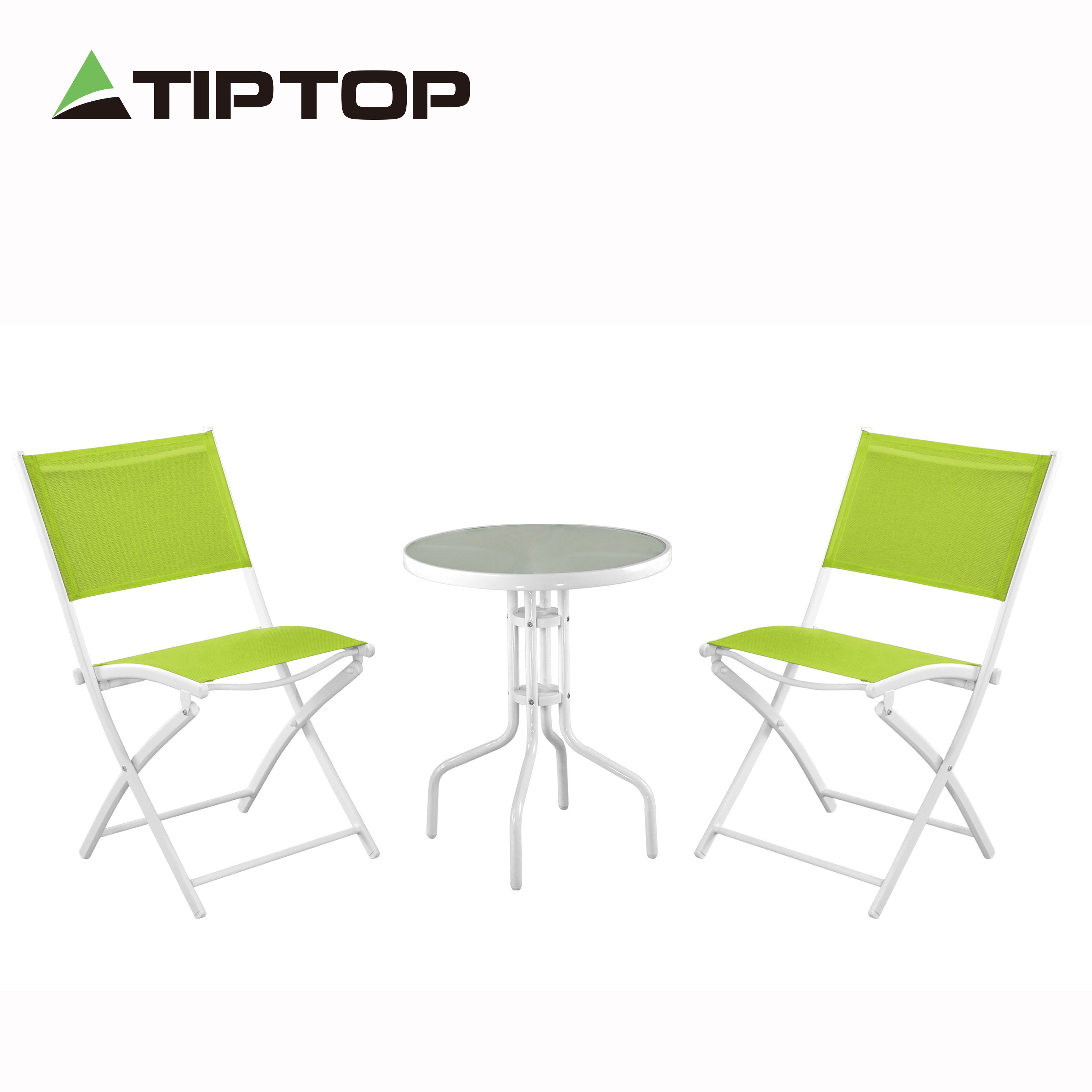 Wholesale colorful metal bistro set garden 3pcs folding table and chair balcony set