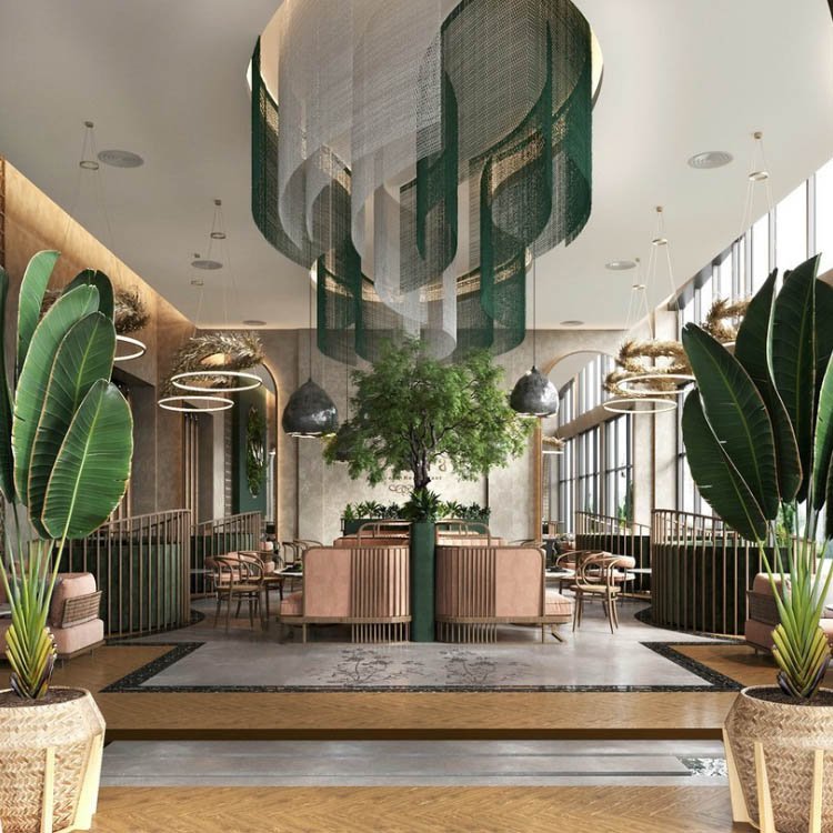 Orangefurn High End Hotel Commercial Restaurant Furniture Modern Design Restaurant Furniture Set Club Cafe Table And Sofa Set