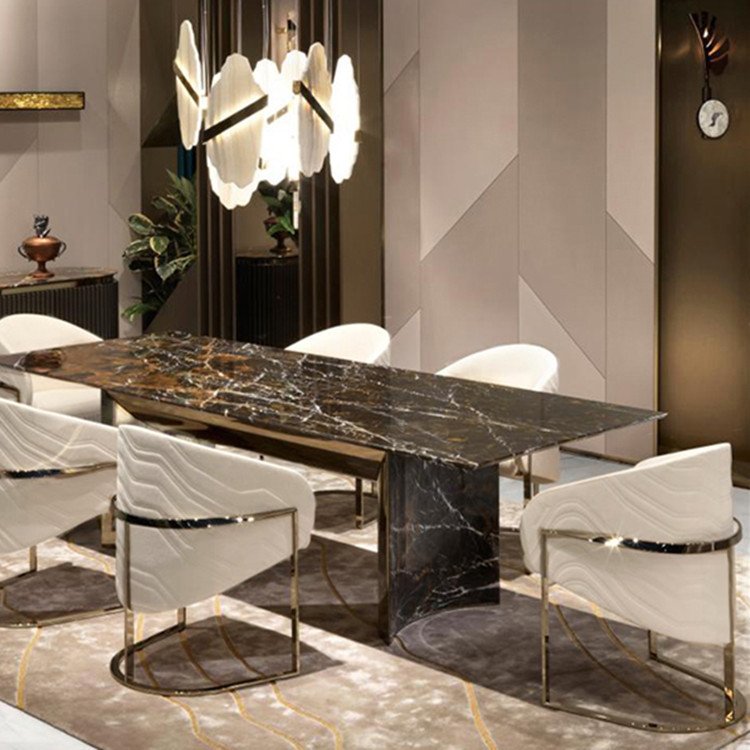 Nordic Velvet Gold stainless steel Leg Upholstery Modern leather designer Dining Chair Chairs For Dining Table
