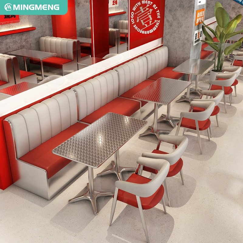 Customized Hot Sale Light Luxury Style Restaurant Dining Sets Cafe Sets Stainless Steel Dining Table And Chairs