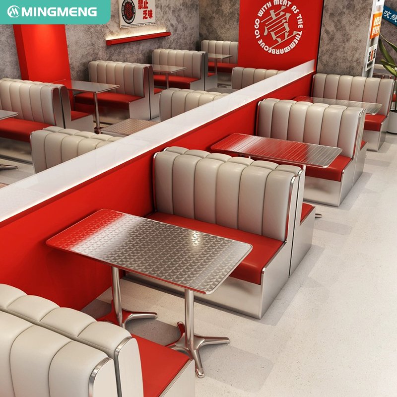 Customized Hot Sale Light Luxury Style Restaurant Dining Sets Cafe Sets Stainless Steel Dining Table And Chairs