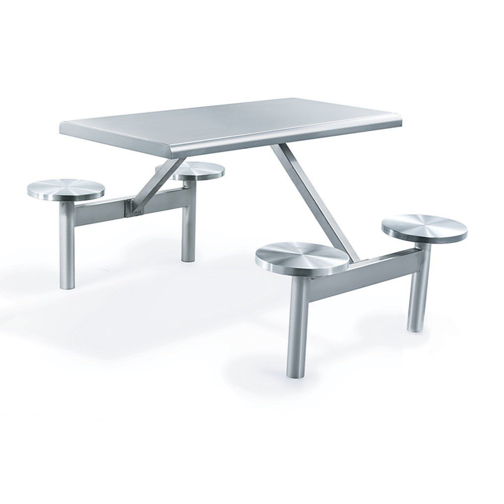stainless steel 4 seat fast food table restaurant school dining tables
