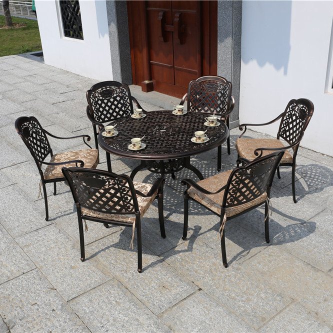 Leisure Furniture Set Dining Tables and Chairs Courtyard Cast Aluminum outdoor furniture Outdoor Garden Set Modern Stack