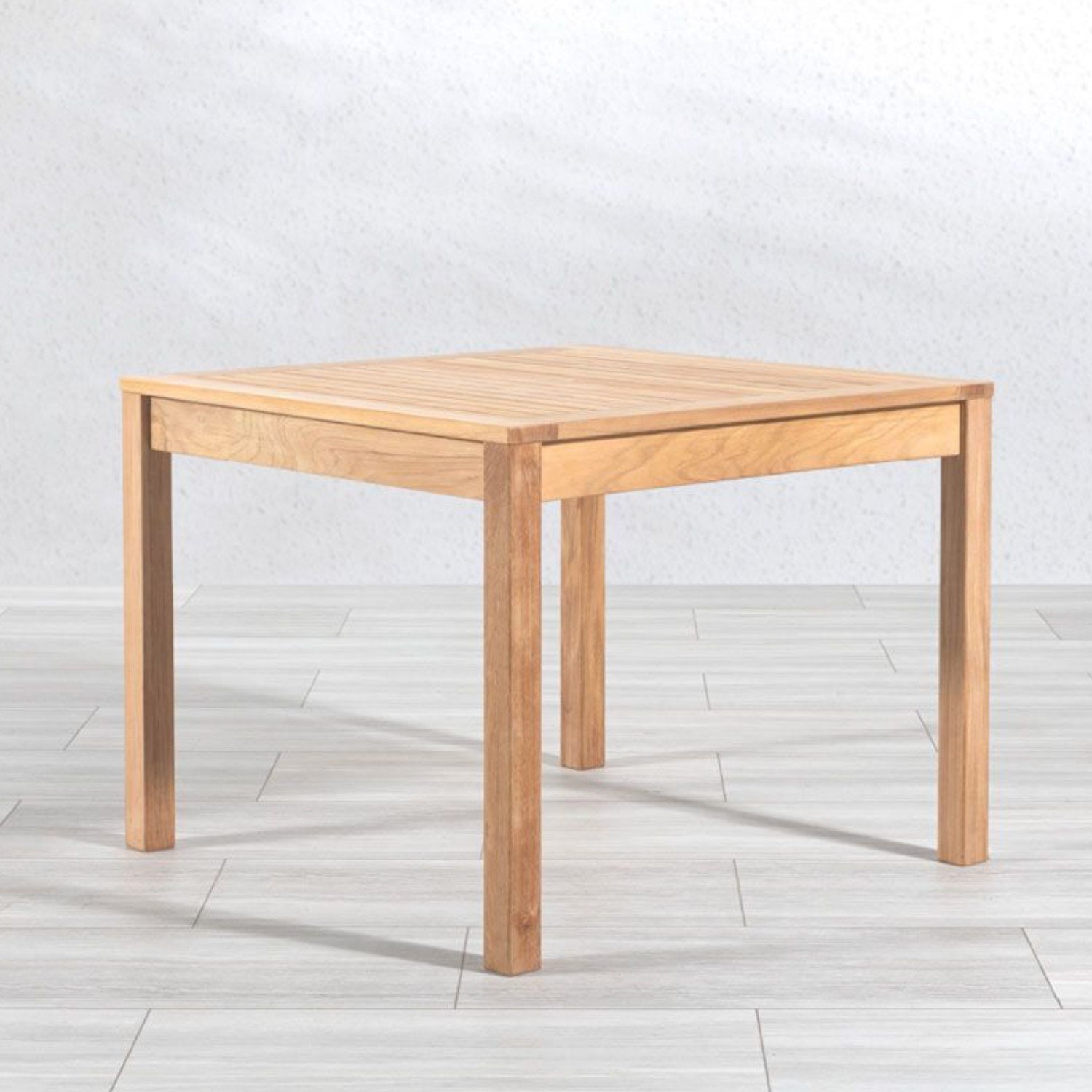 Square Teak Wood Dining Table Set with 4 Seater Chairs for Outdoor Beach Garden Coffee Shops Restaurants Hotels Malls