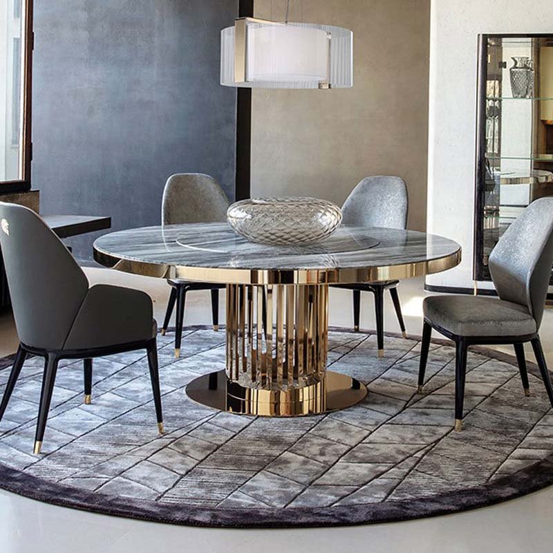 high quality Italian dining room furniture 6 seater dining table designer metal marble modern luxury dining table sets