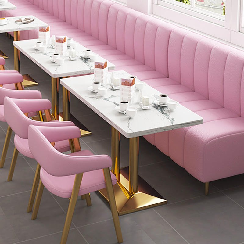 High quality multiple color wholesale price velvet bench restaurant sofa dining furniture booth and chairs set