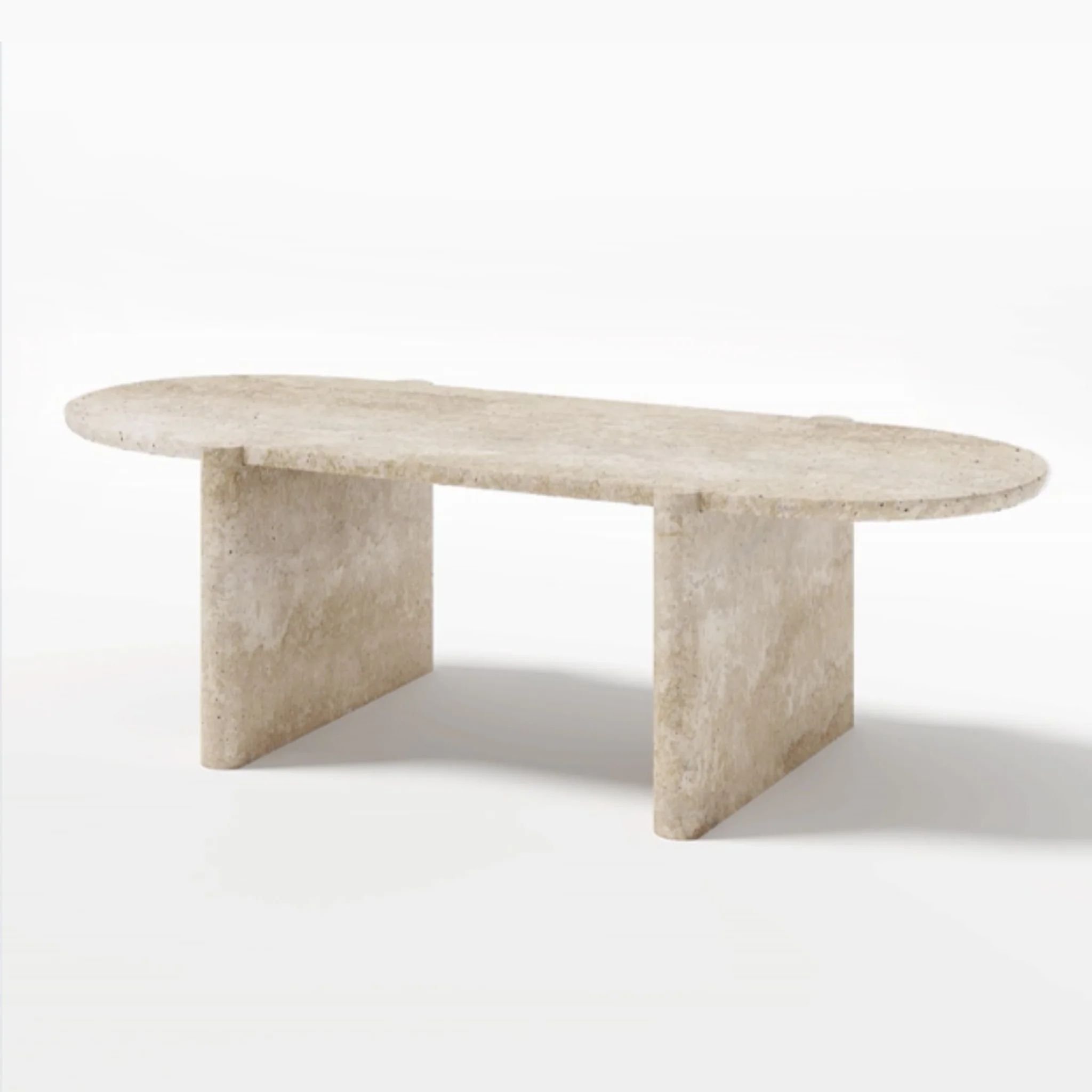 SHIHUI Customized New Style Luxury Marble Dining Room Furniture Table Set Modern Natural Oval Marble Travertine Dining Table Set