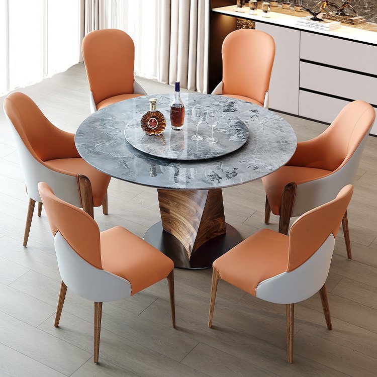 Best Price Luxury High End Modern Restaurant Courtyard Table Set Dining Table Set Home Furniture Stone Round Marble Table
