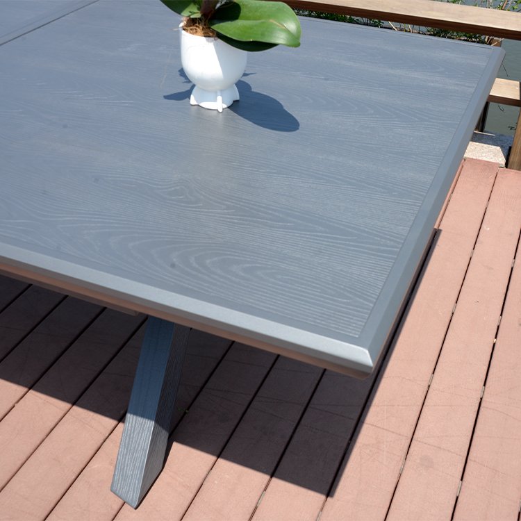YASN Modern Aluminum Outdoor Dining Furniture Set Automatic Extendable Dining Table Outdoor Dining Table