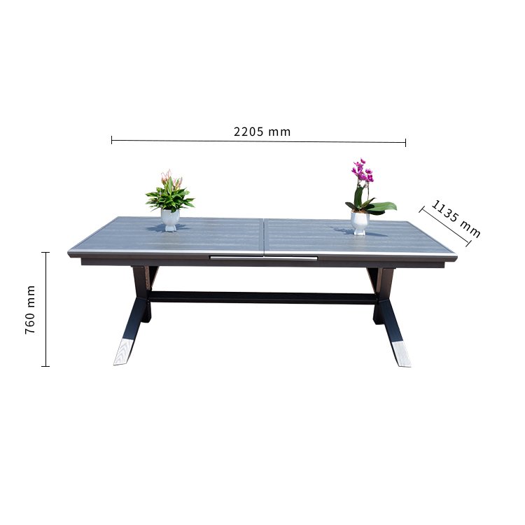 YASN Modern Aluminum Outdoor Dining Furniture Set Automatic Extendable Dining Table Outdoor Dining Table