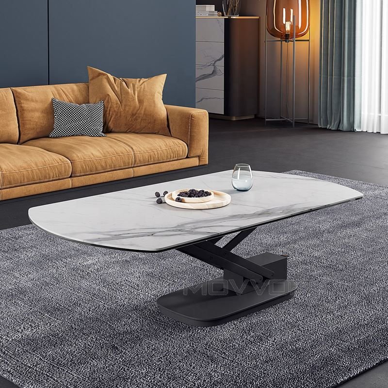 Dining table coffee table height adjustable lifting multi-functional dining table