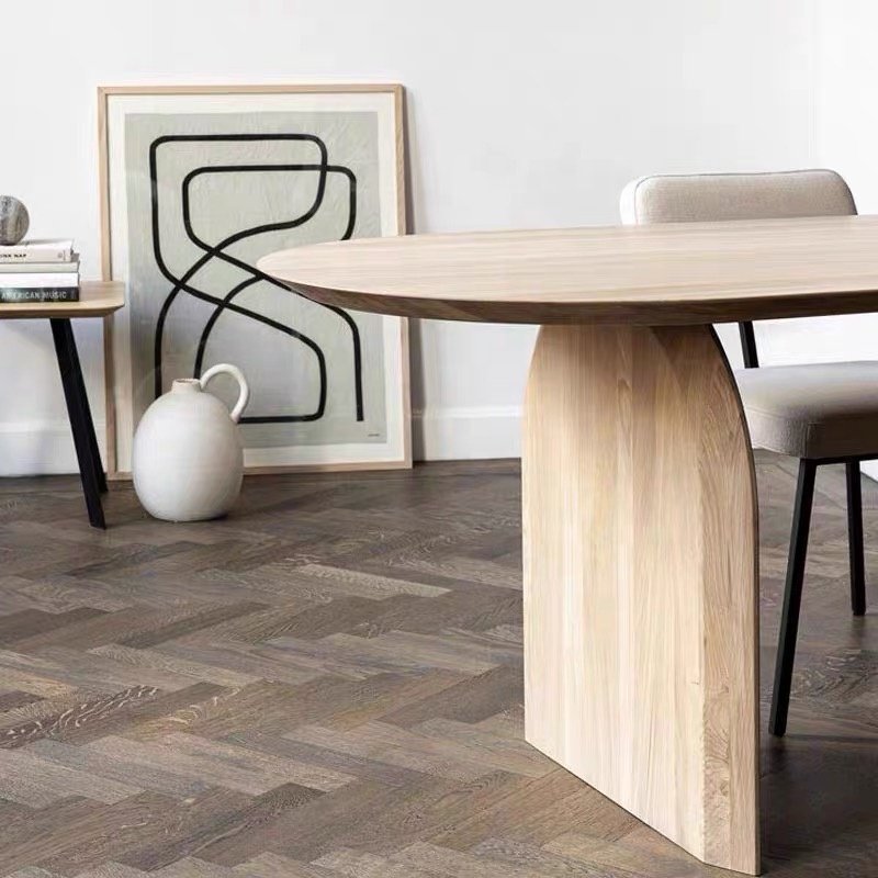 Modern Nordic style dining room wooden solid wood table rectangular solid wood dining table