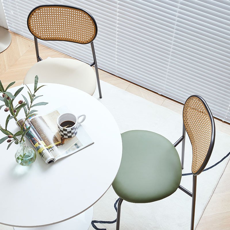 Modern 80cm White Square Wooden Dining Table Small Nordic Style for Home or Cafe Kitchen Rounded Shape Plastic Material
