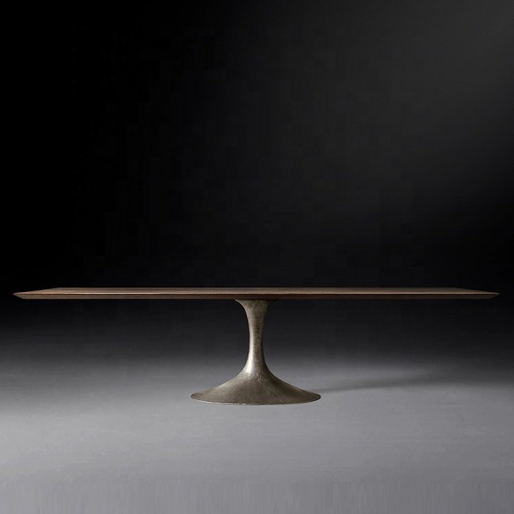 custom dinner tables wooden lunch dinner table set Rectangular Restaurant 6/8 chairs modern dining tables