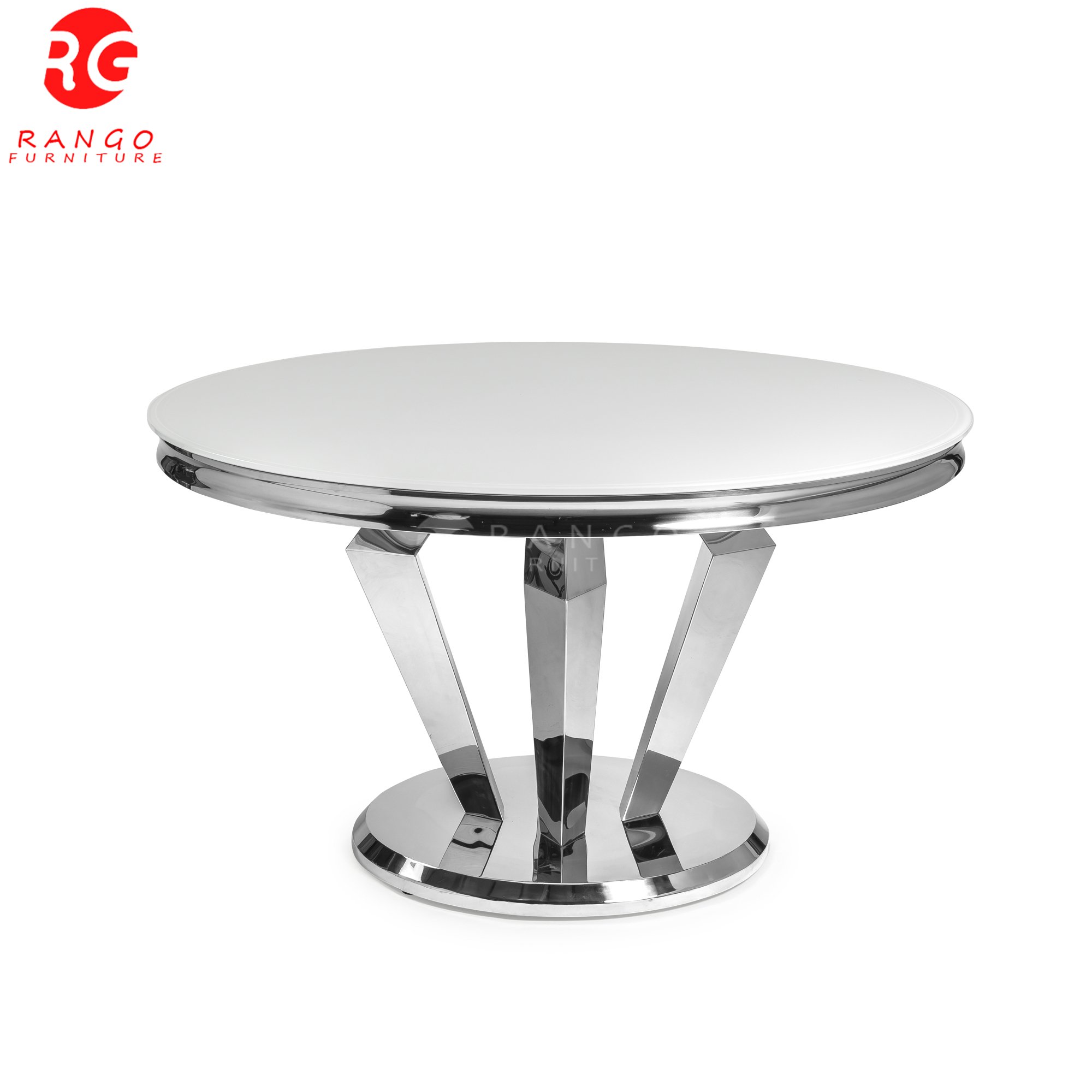 Living room furniture Arturo Round Dining Table sets Grey Marble Chrome dining room sets dinning table and 4 chairs
