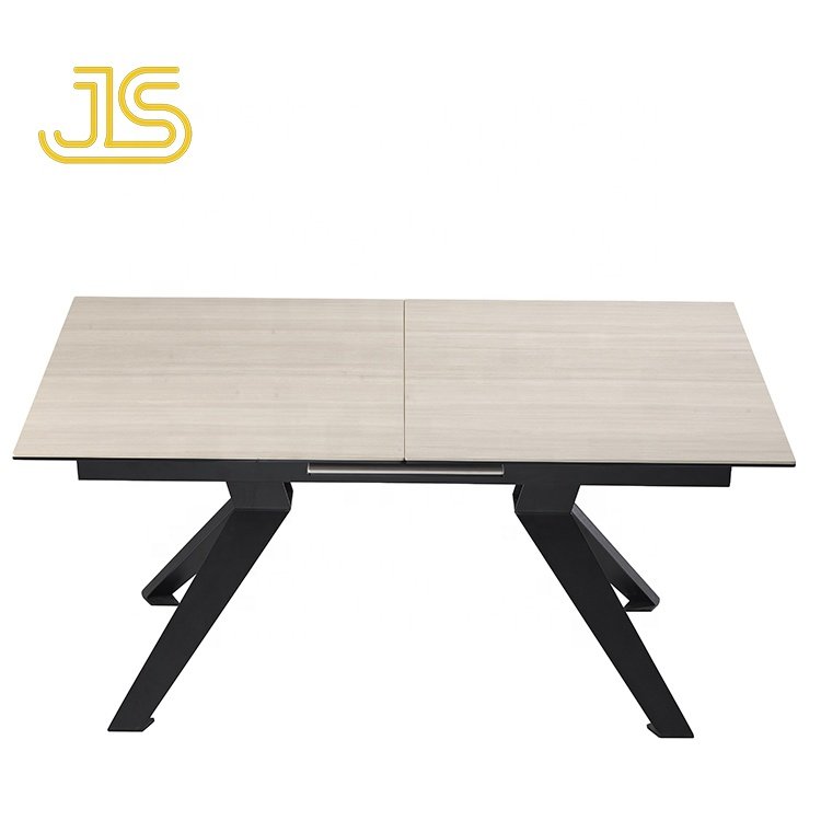 Jinsong Modern Living Room Telescoping Furniture Large Expandable 4 Seater Dining Table Chairs Set