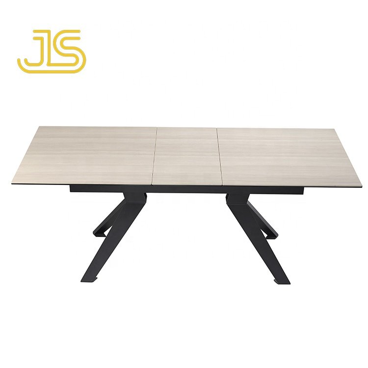 Jinsong Modern Living Room Telescoping Furniture Large Expandable 4 Seater Dining Table Chairs Set