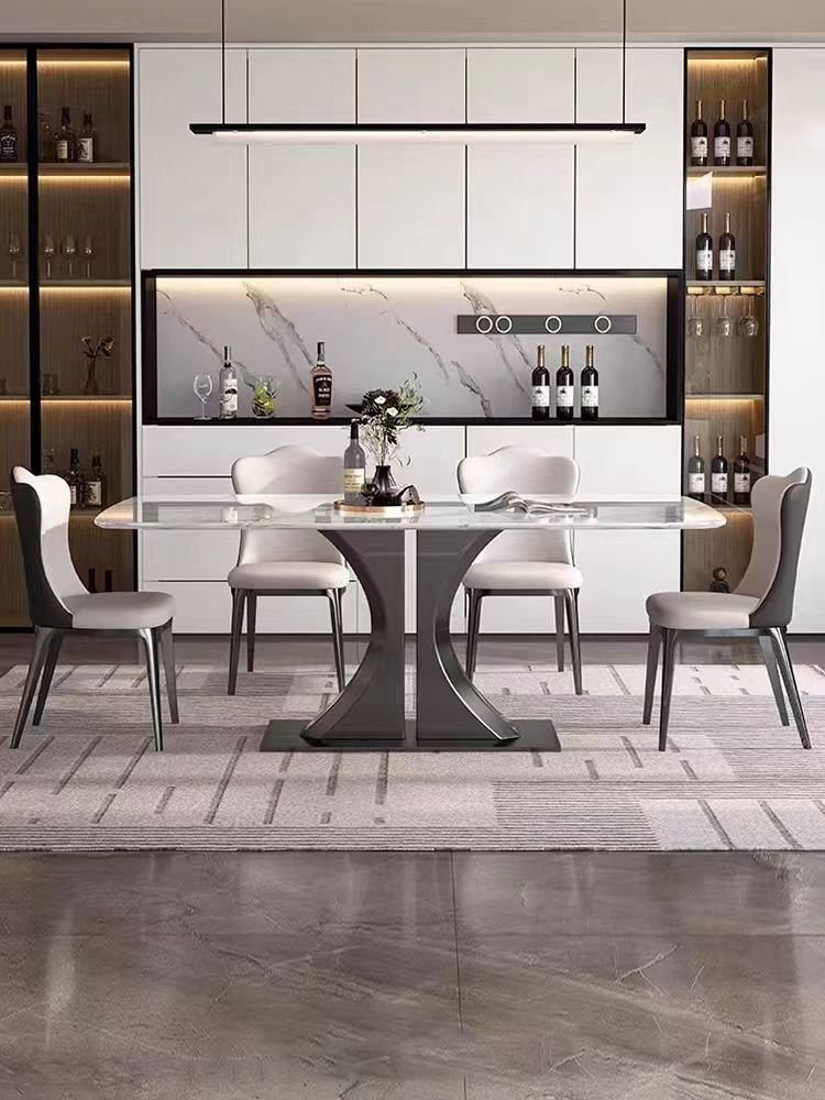 Good Quality Dining Room Furniture Sets High Rock Plate Dining table and chair Luxury Chairs Dining Table set 4 6 seater for 8