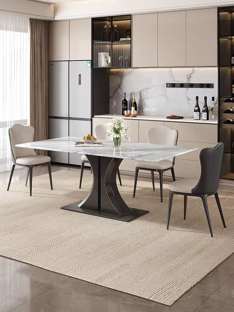 Good Quality Dining Room Furniture Sets High Rock Plate Dining table and chair Luxury Chairs Dining Table set 4 6 seater for 8