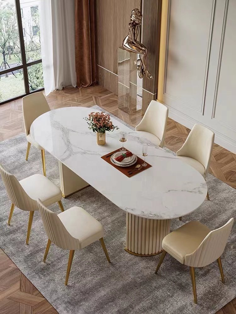 2024 Modern Marble Dinning Room Set 8 Chairs Table Dining Room Furniture Luxury