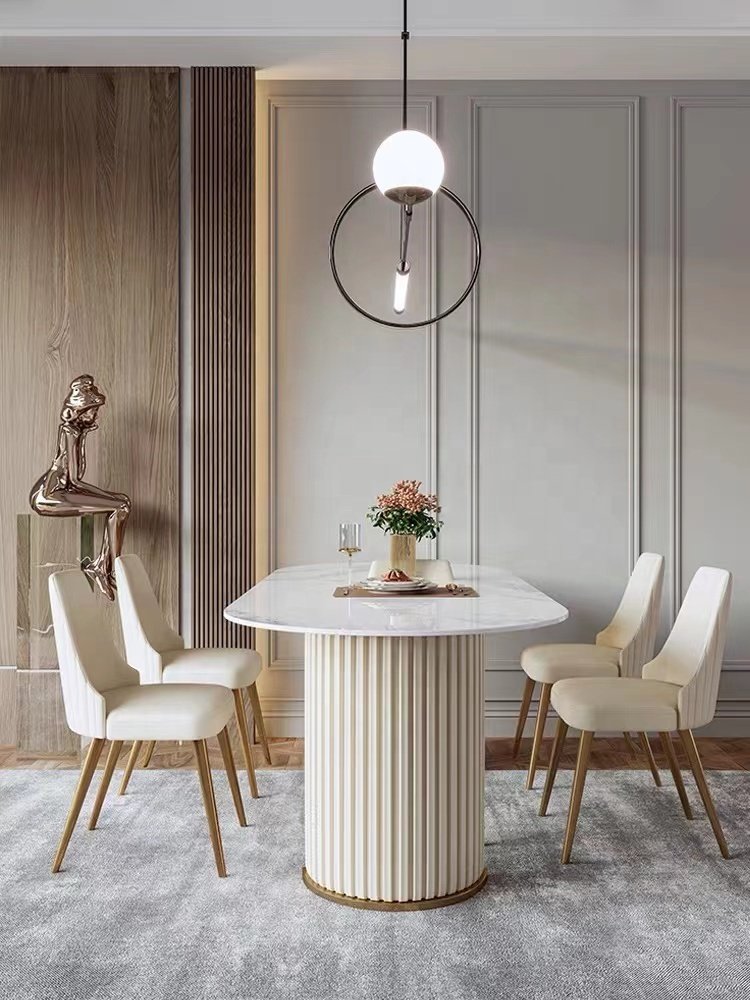 2024 Modern Marble Dinning Room Set 8 Chairs Table Dining Room Furniture Luxury