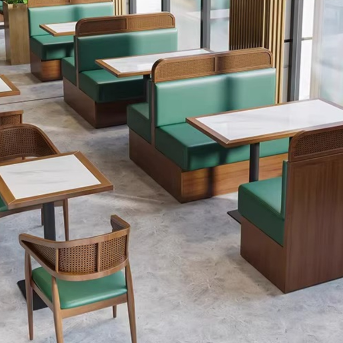 Manufacturer New Design restaurant furniture chair coffee table dining tables fabric teak set with 6 chairs
