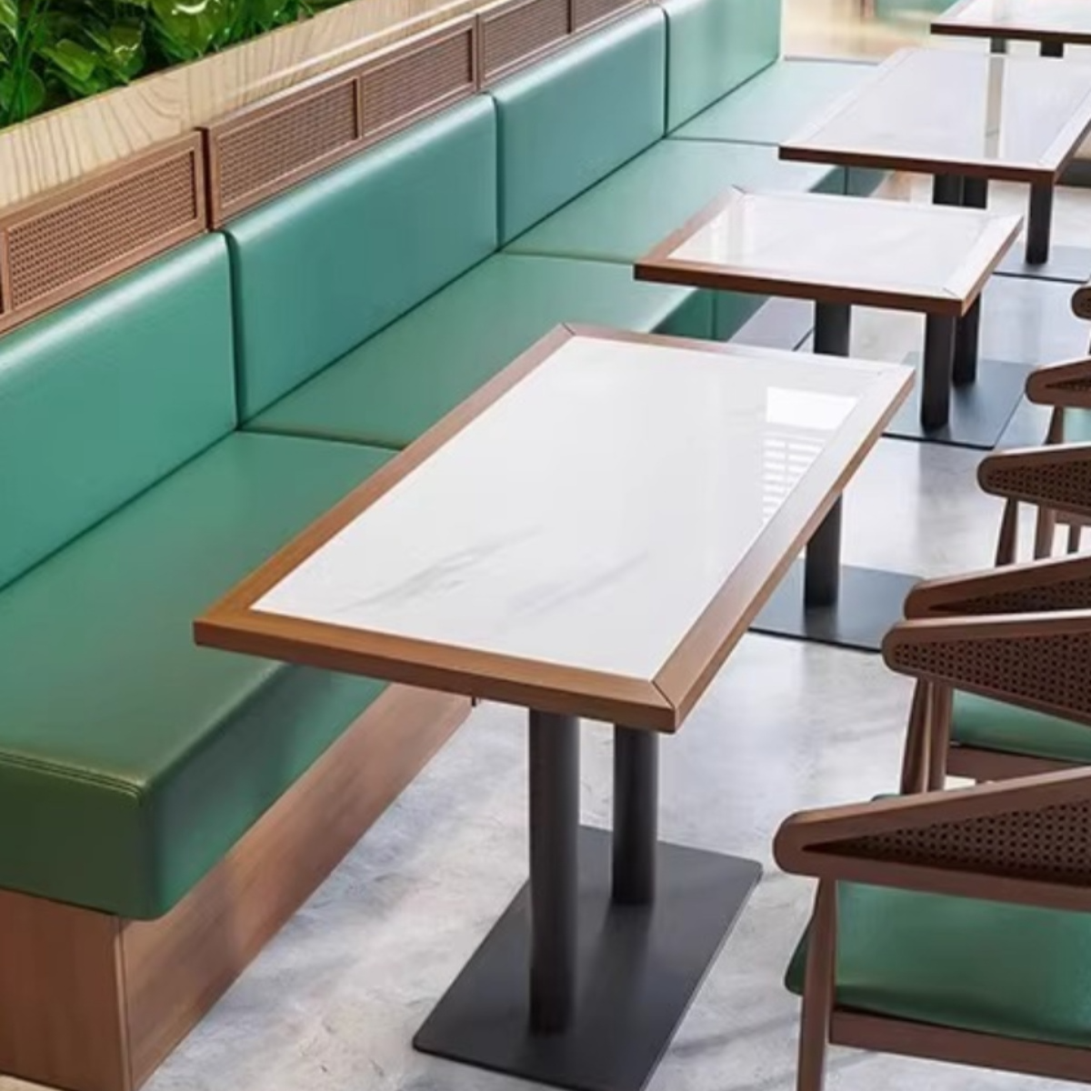 Manufacturer New Design restaurant furniture chair coffee table dining tables fabric teak set with 6 chairs