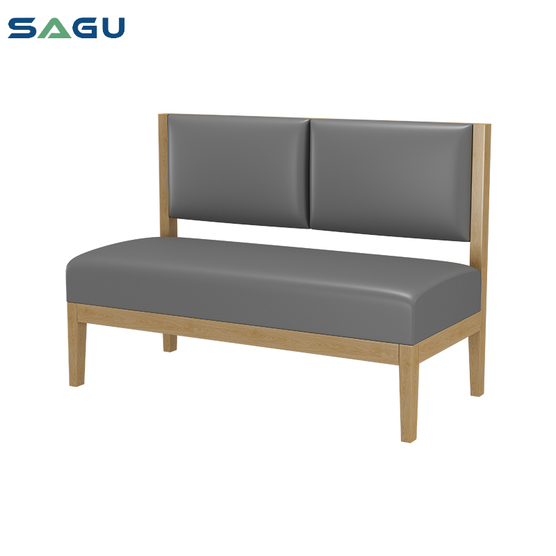 Simple restaurant furniture set solid wooden leisure sofa coffee shop leather booths seating