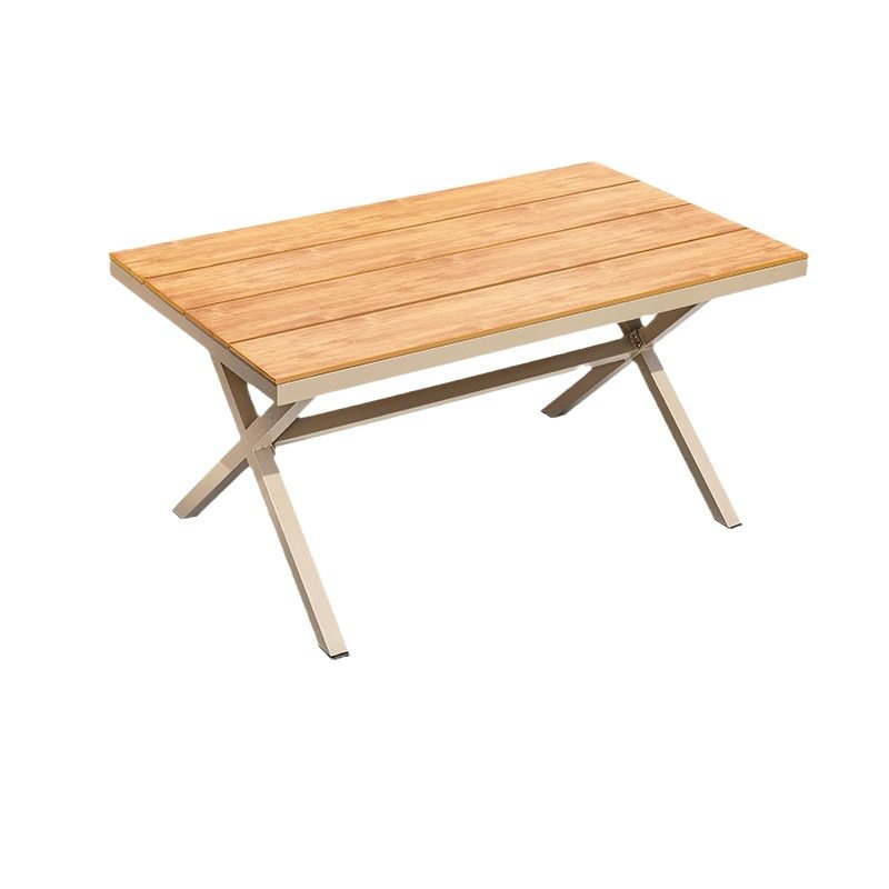 Modern Furniture Garden Patio Plastic Wood Outdoor Dining Table And Chairs Indoor Waterproof Aluminum Plastic Wood Restaurant