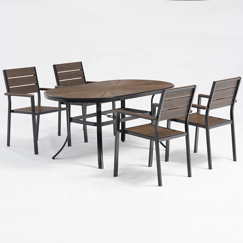Backyard Table Set Modern Outdoor Patio Dining Furniture for Garden Balcony Wholesale Aluminum Chair and Restaurant Set