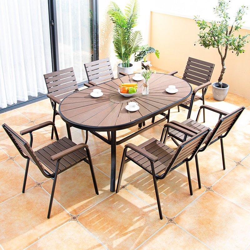 Backyard Table Set Modern Outdoor Patio Dining Furniture for Garden Balcony Wholesale Aluminum Chair and Restaurant Set