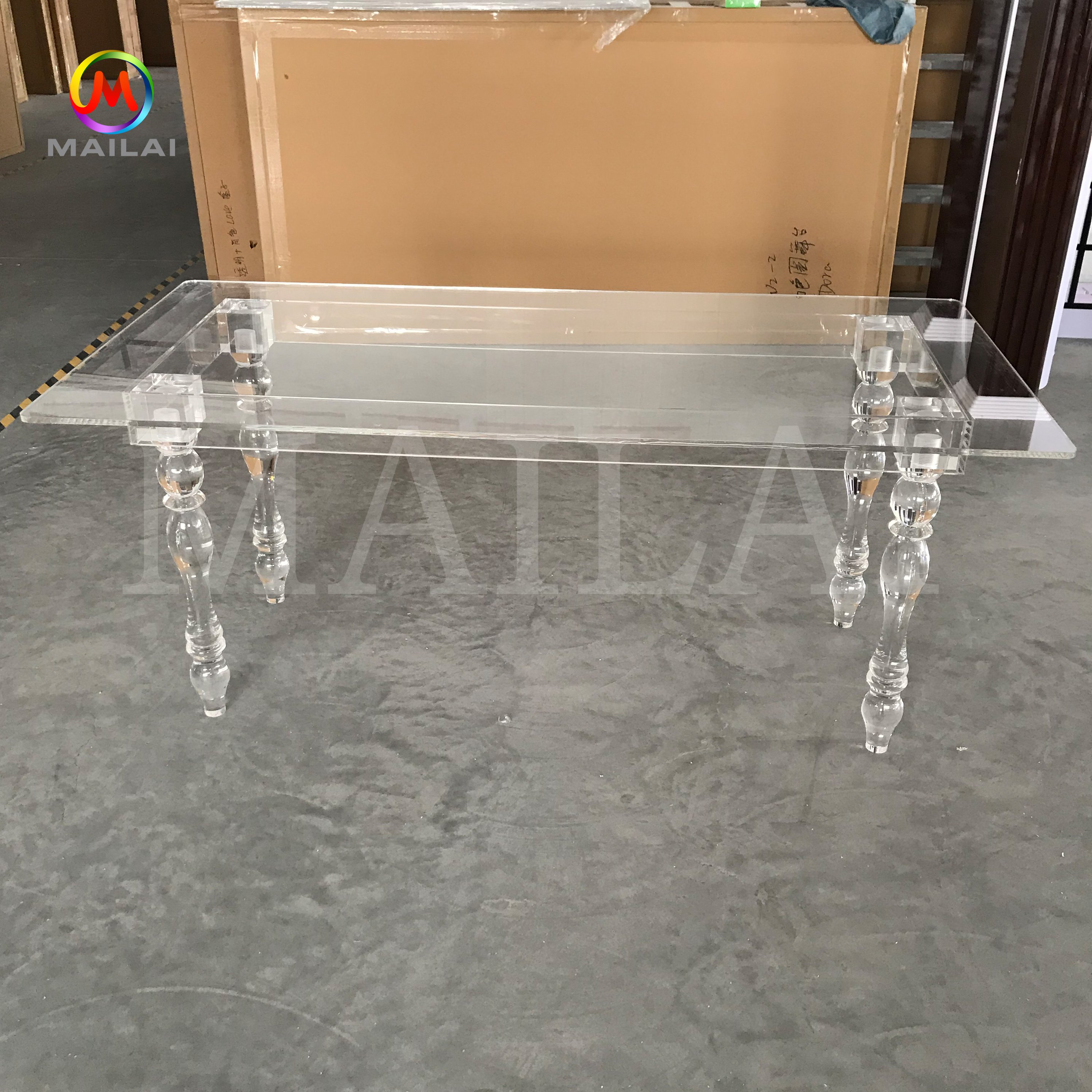Wholesale Factory Clear Acrylic Dining Table Wedding Table