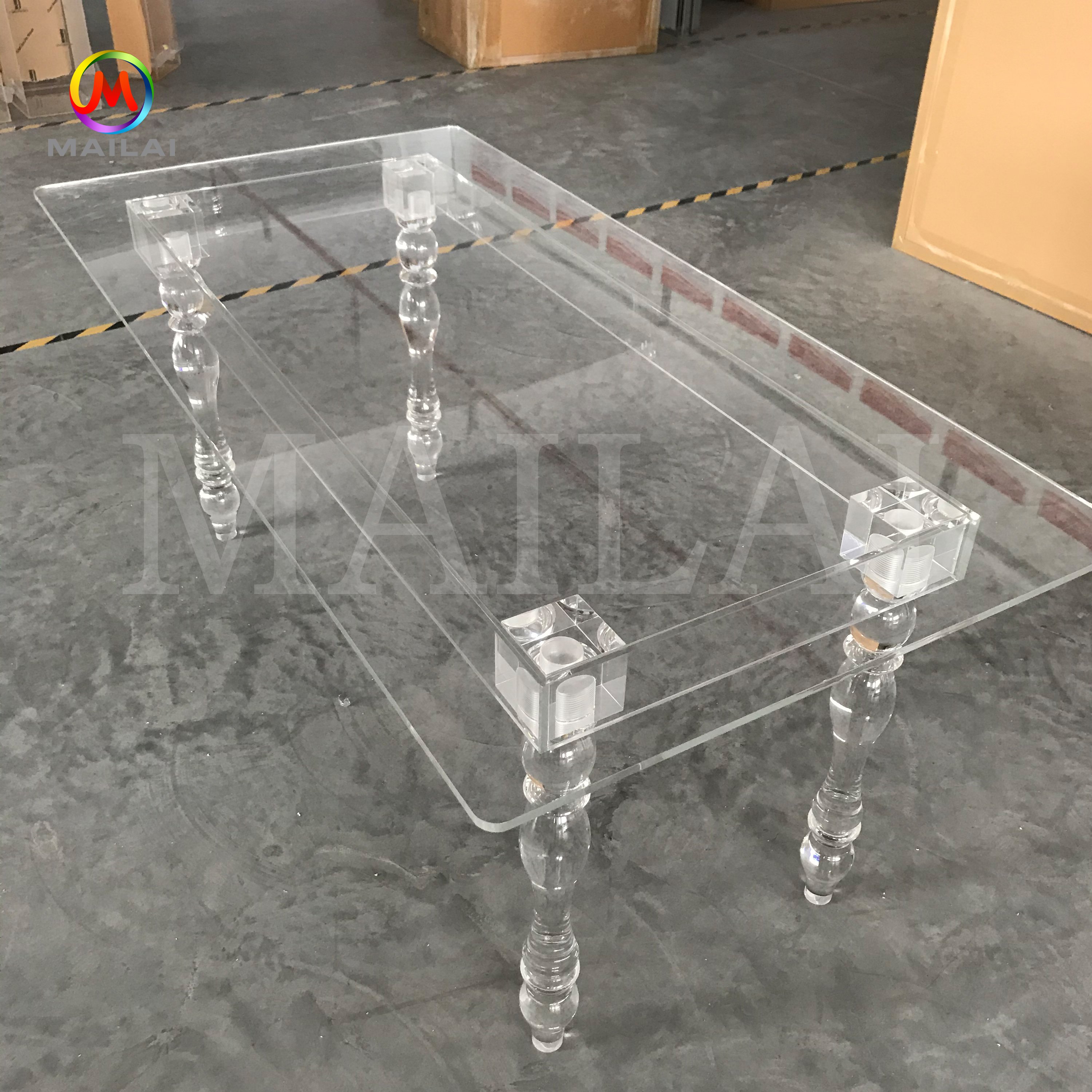 Wholesale Factory Clear Acrylic Dining Table Wedding Table