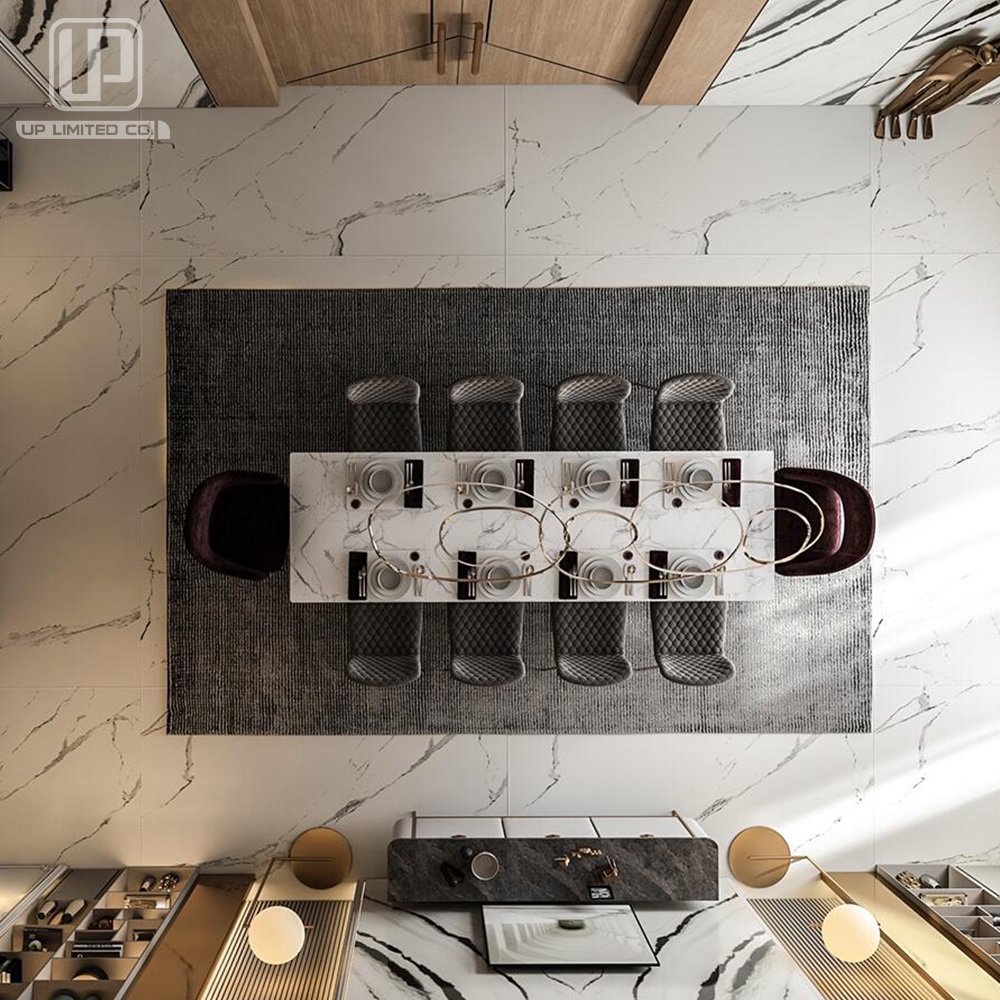 Luxury mable dinning set with 10 chairs dining table with wholesale price Modern dining room furniture