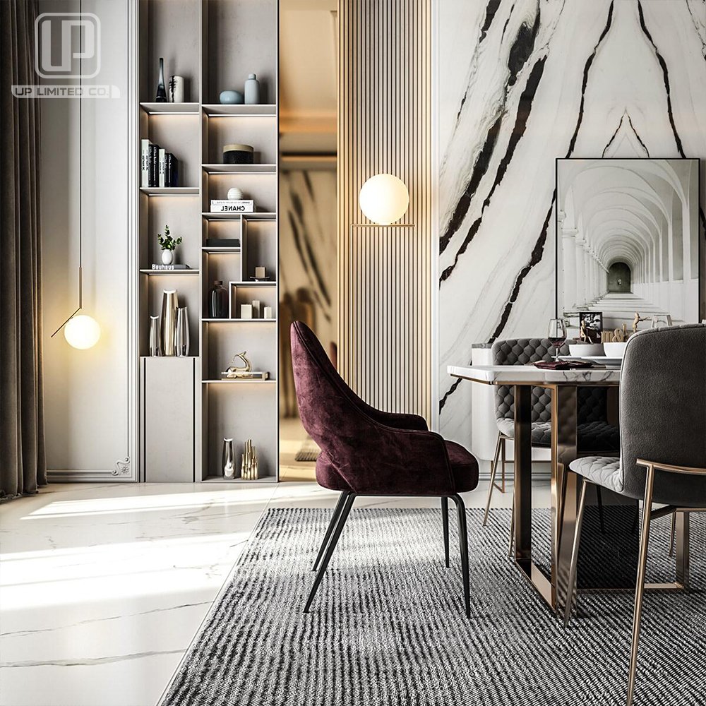 Luxury mable dinning set with 10 chairs dining table with wholesale price Modern dining room furniture