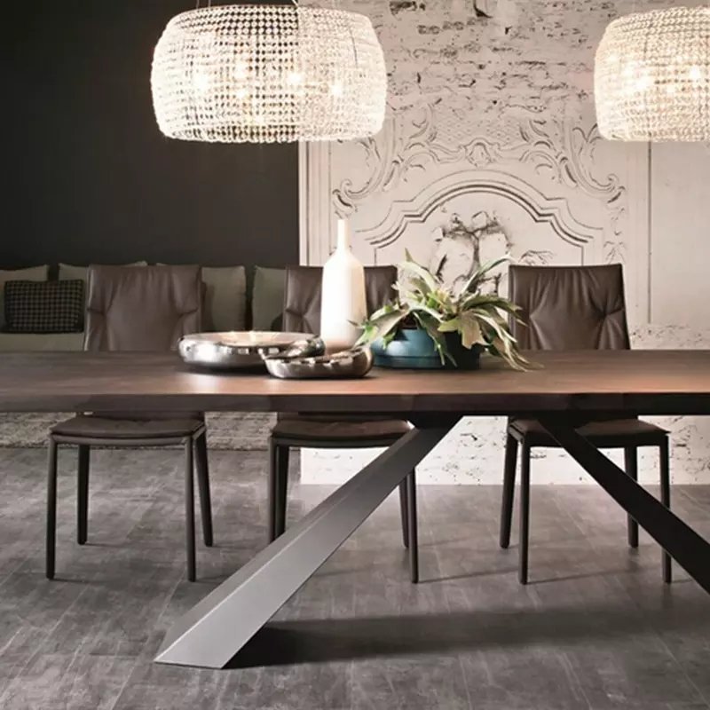 American style small apartment modern minimalist thicken solid wood dining table