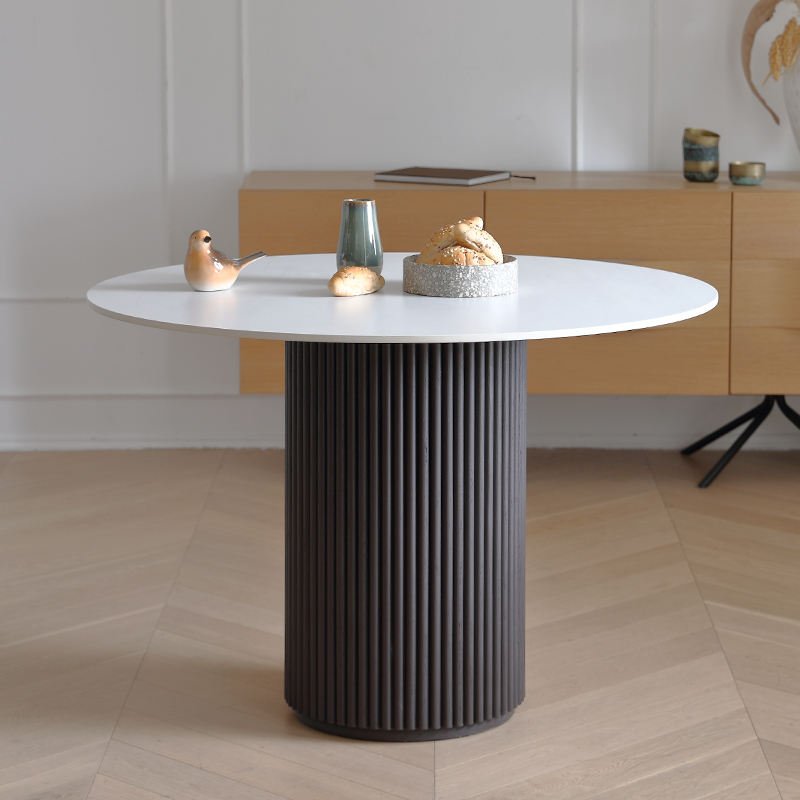 Modern Round Dining Table Solid Wood Material Modern Style Home Customize Size and Color Packing Dining Room Furniture