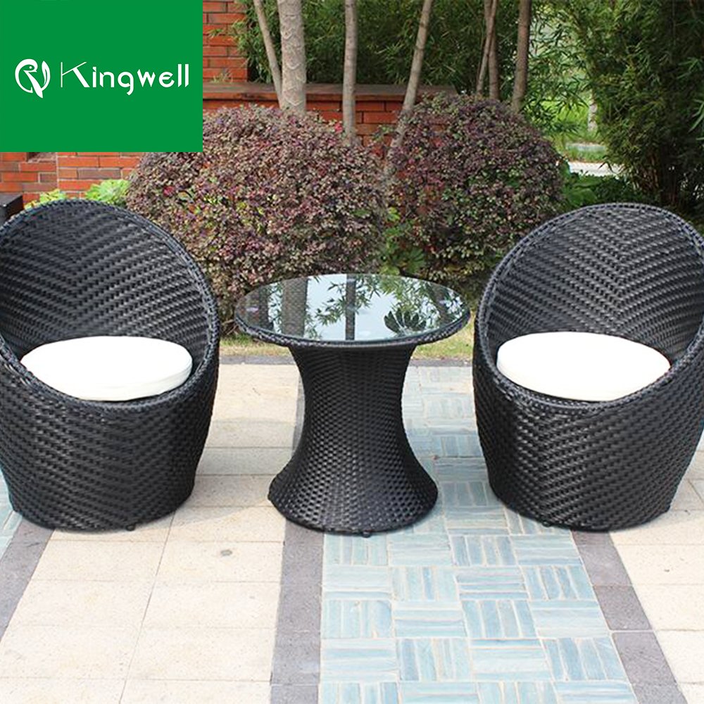Outdoor furniture classical style rattan wicker dining table set balcony coffee table and bistro chairs patio dining sets