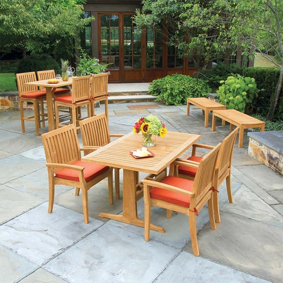 Contemporary Solid Teak Wood Restaurant Furniture Set Commercial Cafe Dining Table and Wooden Chair for Hotel and Kitchen Use