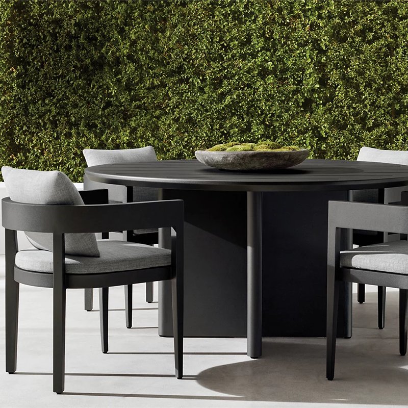Luxury Aluminum Outdoor Dining Table and Chair Sets Garden Furniture Aluminum Barbecue Dining Table and Sets