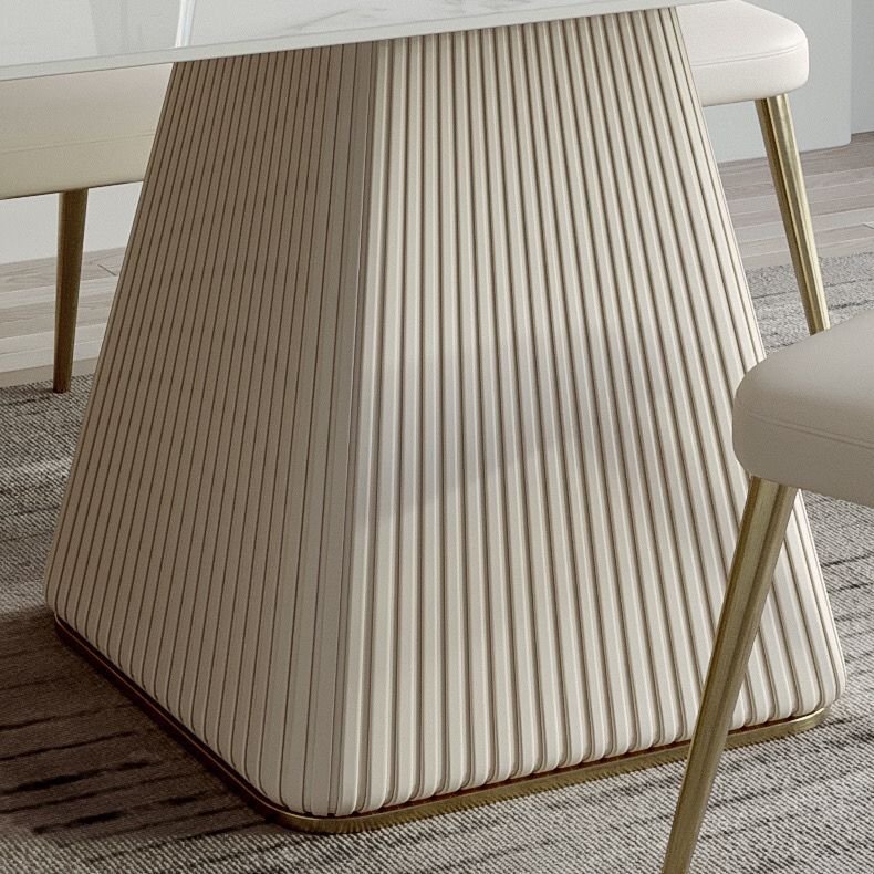 Light Luxury Light Rock Plate Table Rectangular Dining Table Modern Simple Family Small Dining Table and Chair Set