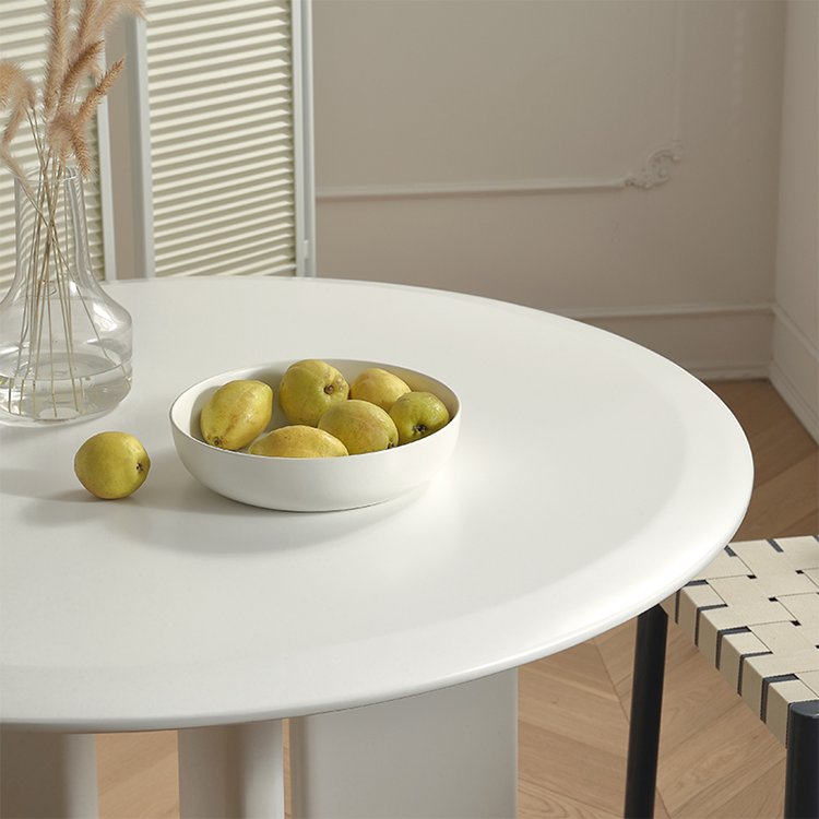 Contempo natural wood white small 4 seater nordic design modern wooden set wood round dining table