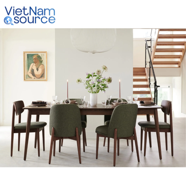 Noble Legacy Dining Table with Leaf: Solid Wood Furniture, Seats 8, Perfect for Mid-Century Modern and Elegant Dining Spaces