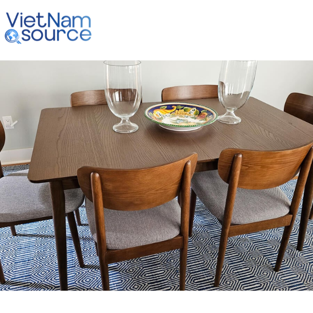 Noble Legacy Dining Table with Leaf: Solid Wood Furniture, Seats 8, Perfect for Mid-Century Modern and Elegant Dining Spaces