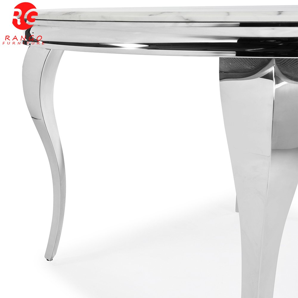2024 Gold dining tables mirror glass tops modern italian marble dining table with 4 chairs