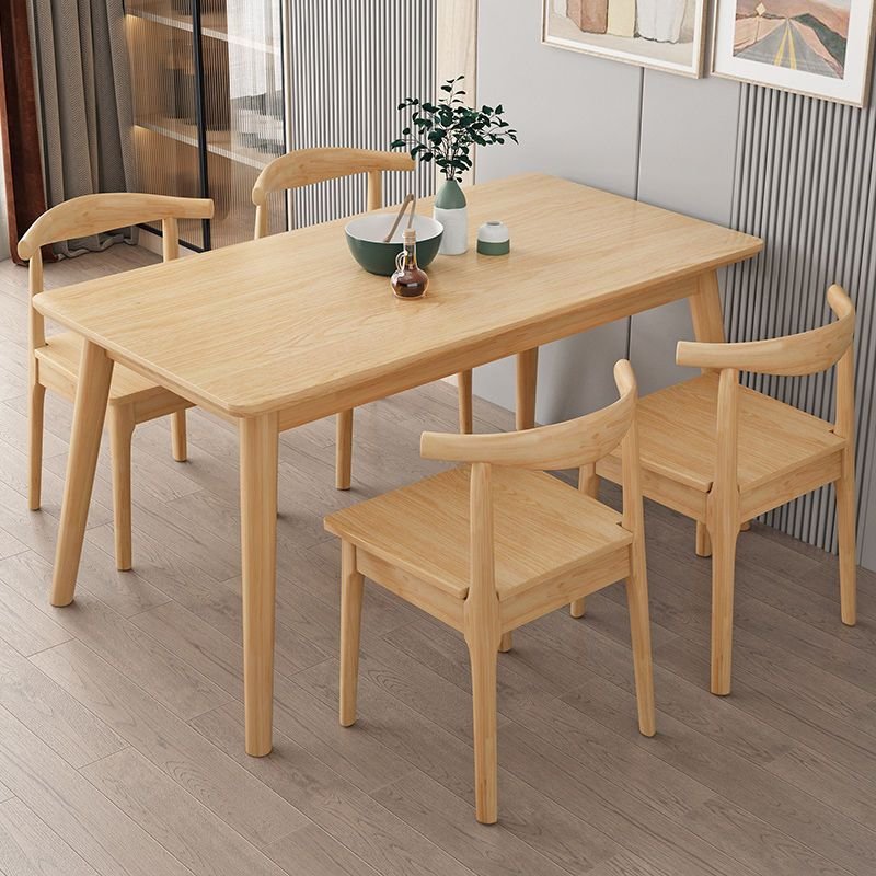 Rubber Oak and Walnut Solid Wood Dining Tables for Dining Room Cafe Restaurant