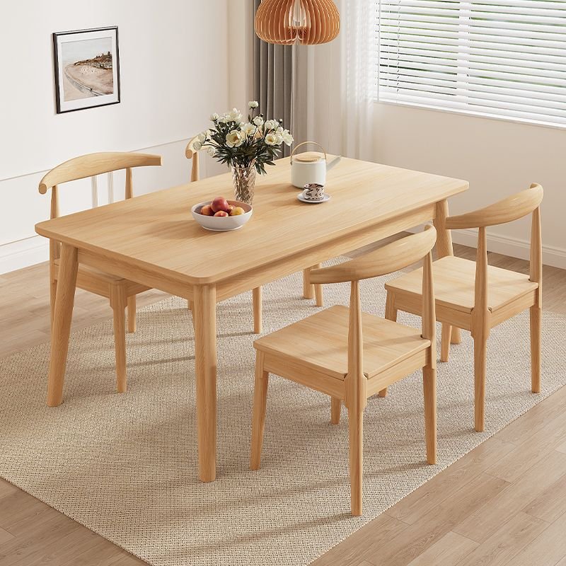 Rubber Oak and Walnut Solid Wood Dining Tables for Dining Room Cafe Restaurant