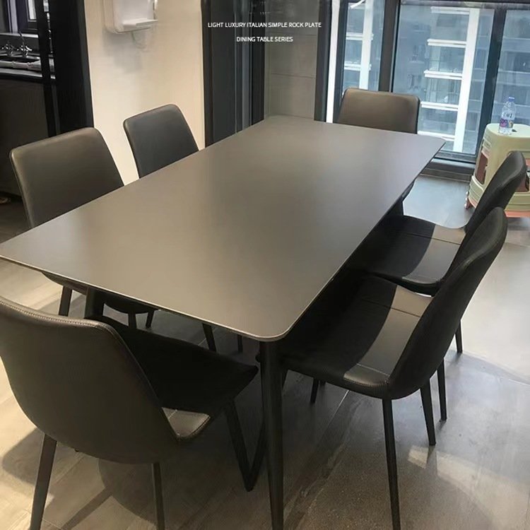 Modern living room dining room leather horizontal line dining chair upholstered glass dining chair 4 \6\8 chairs set