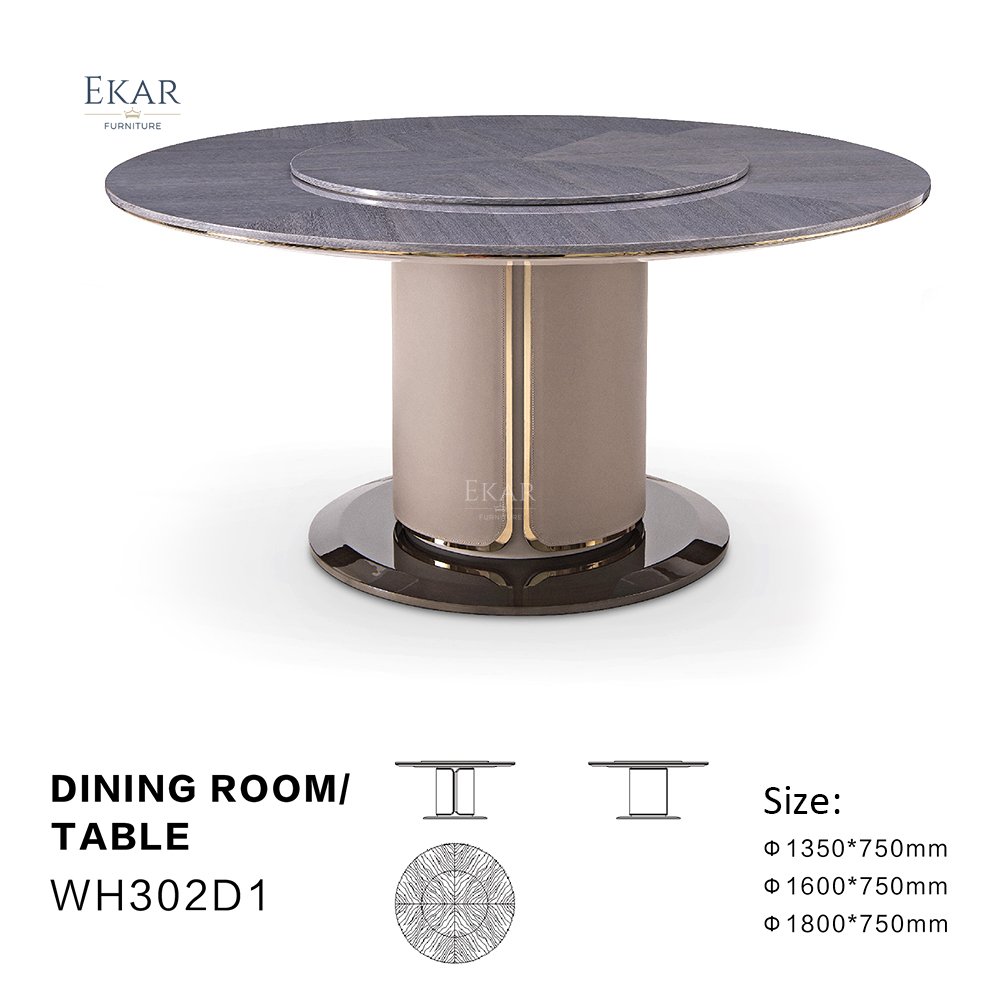 Metallic Allure: Vintage Brass Base Crystal Steel Dining Table